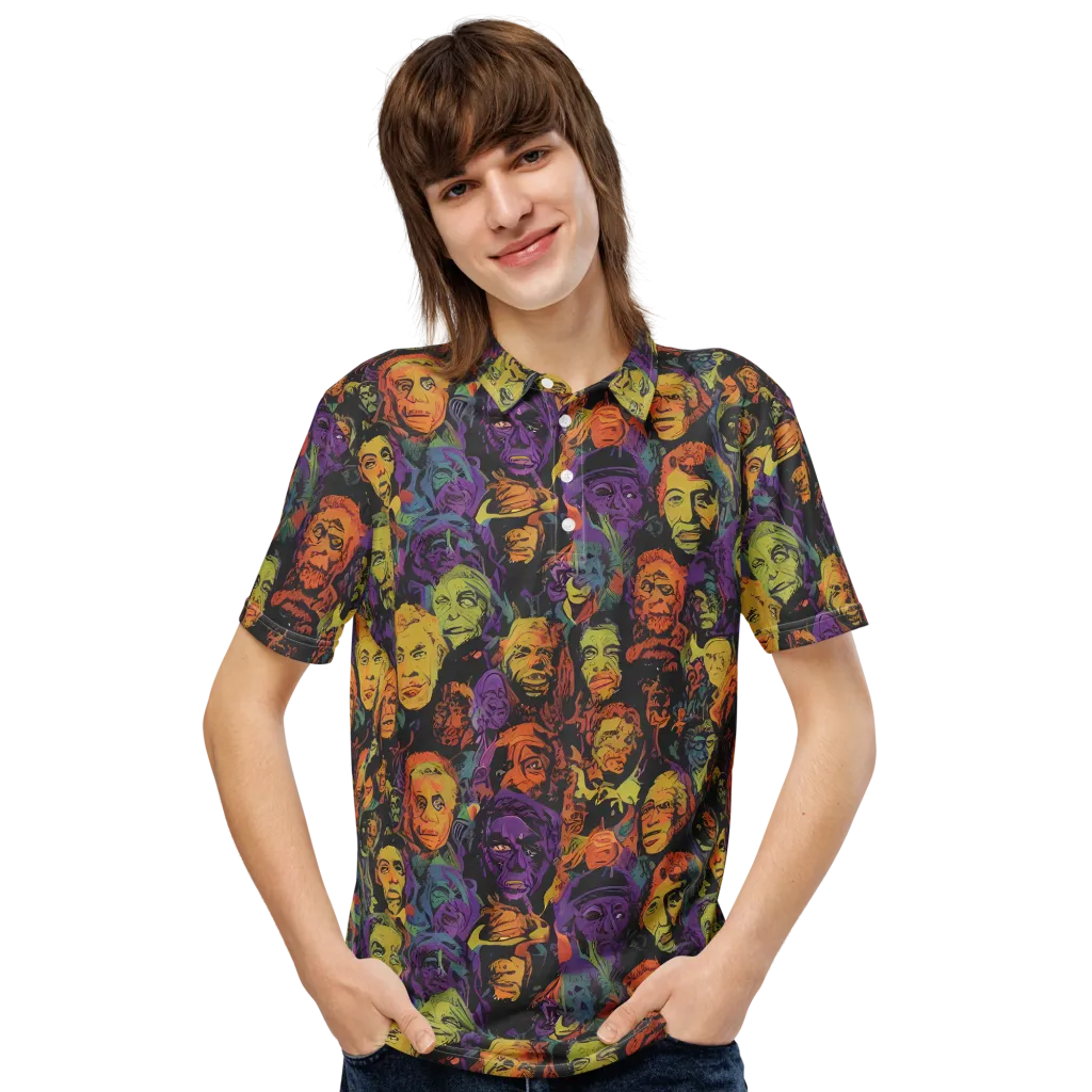 Kaleidoscopic Spirits on Men's Slim Fit Polo Shirt — Front