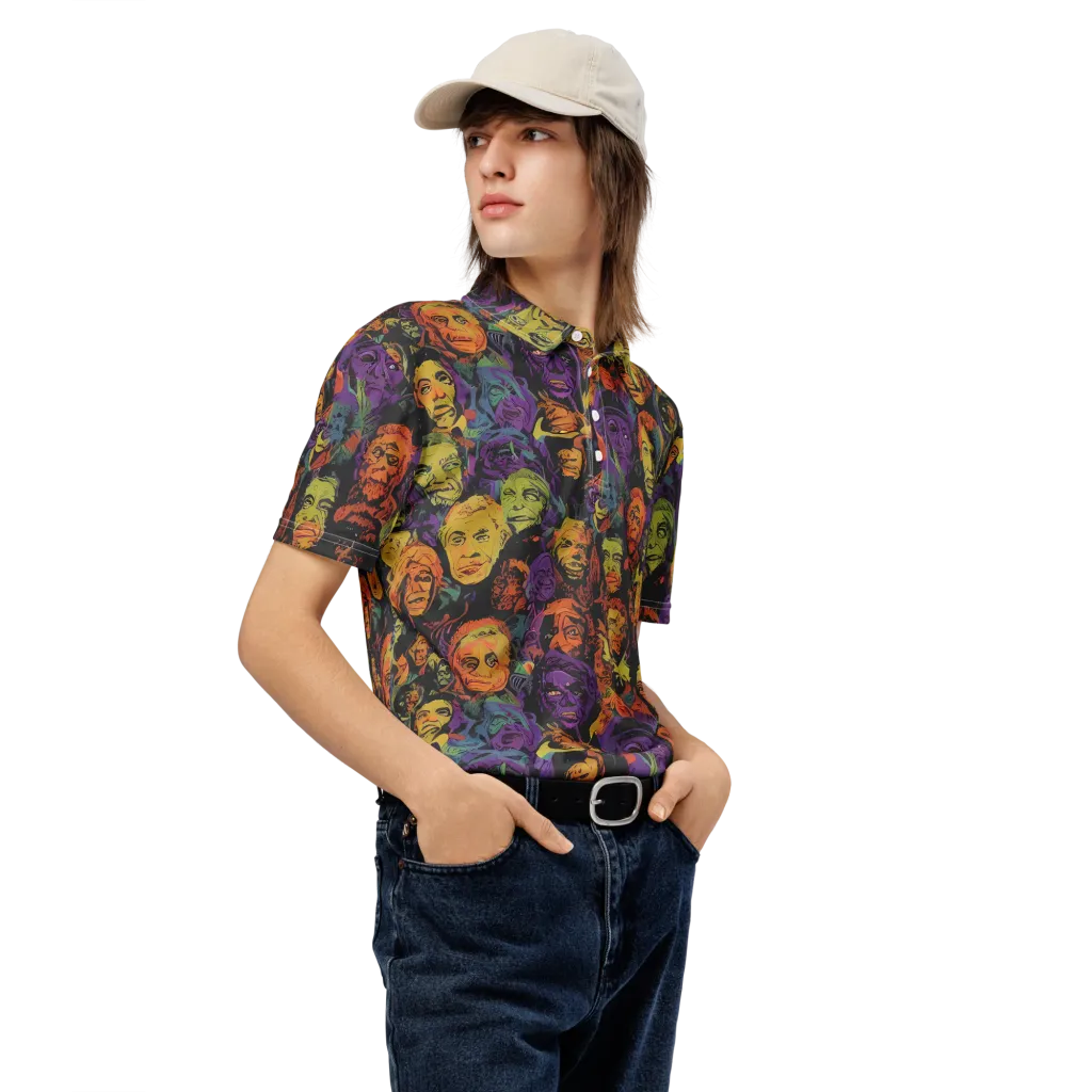 Kaleidoscopic Spirits on Men's Slim Fit Polo Shirt — Right Front