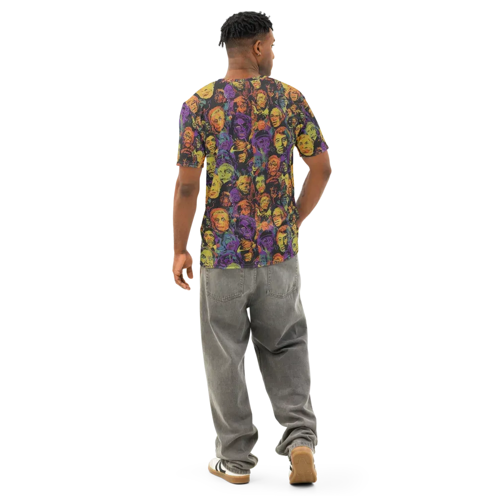 Kaleidoscopic Spirits on Men's Cotton Crew Neck T-Shirt — Back