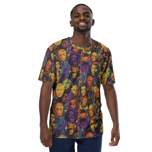 Kaleidoscopic Spirits on a Men's Crew Neck T-Shirt