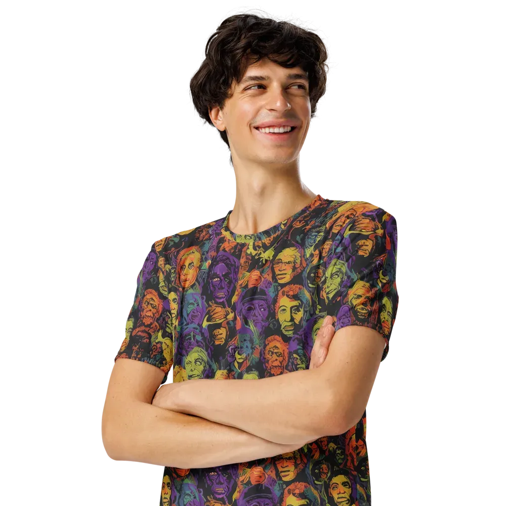 Kaleidoscopic Spirits on Men's Crew Neck T-Shirt — Left Front