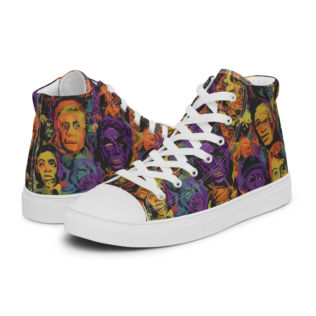 Kaleidoscopic Spirits on Men's High Top Canvas Shoes — Left