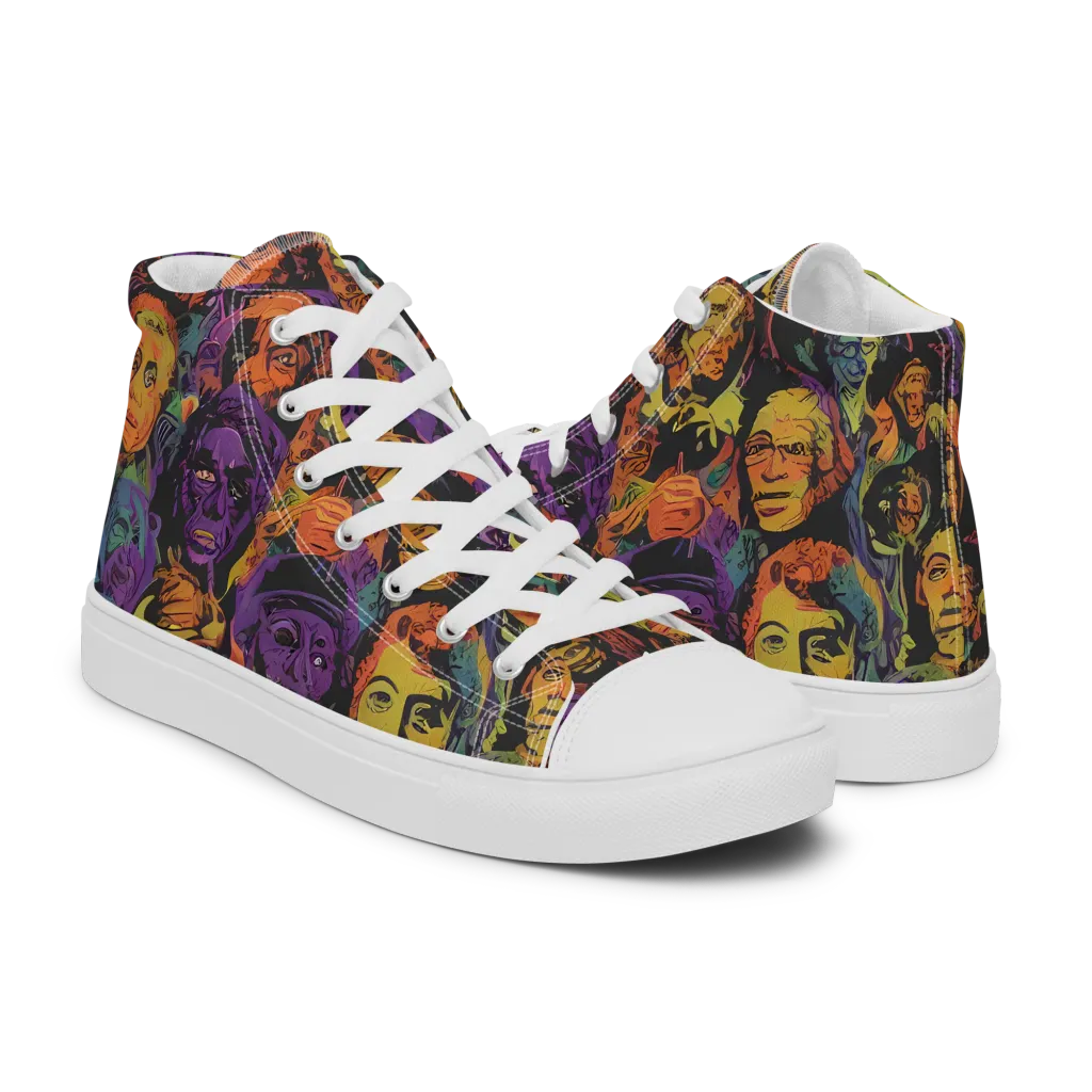 Kaleidoscopic Spirits on Men's High Top Canvas Shoes — Right