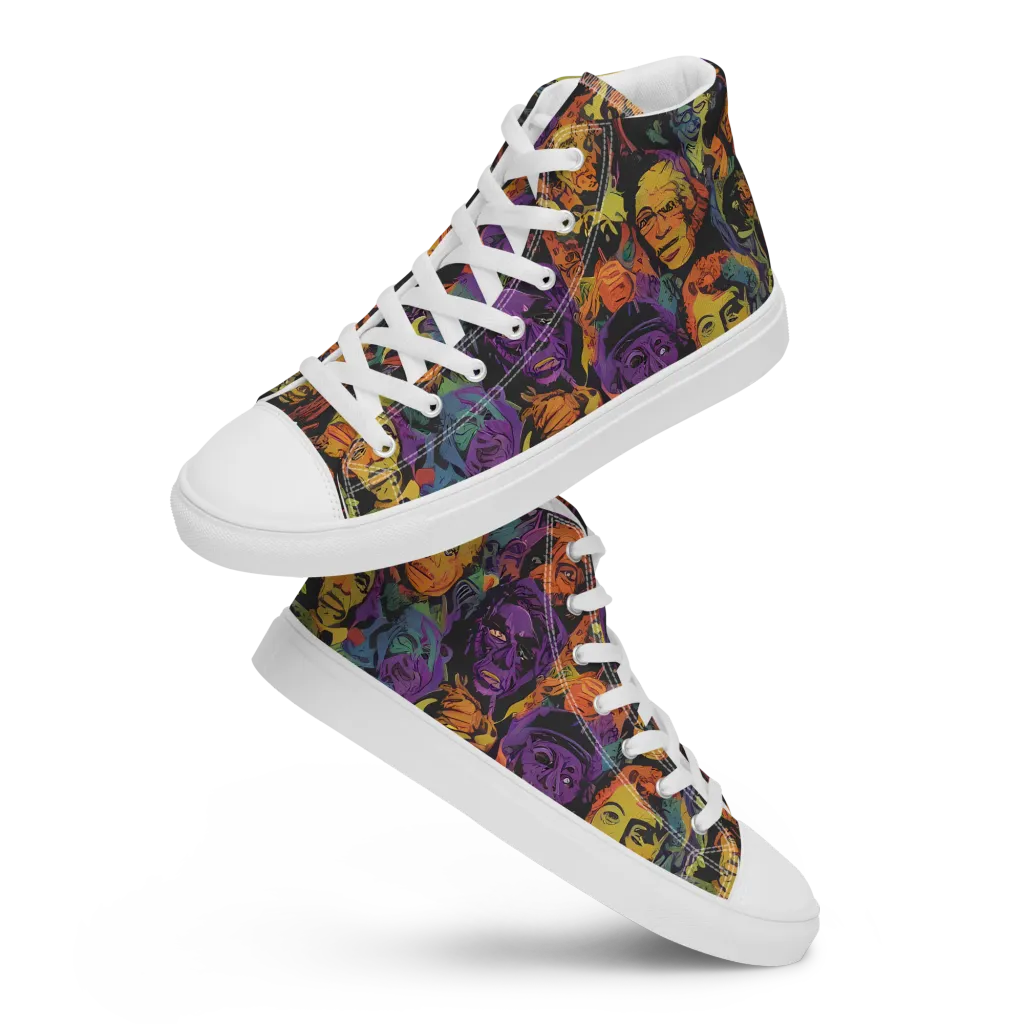 Kaleidoscopic Spirits on Men's High Top Canvas Shoes — Front