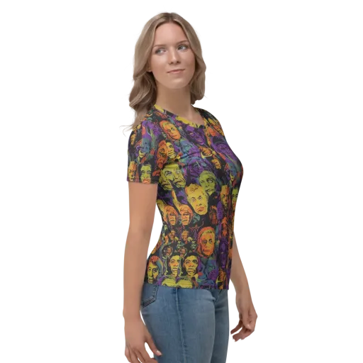 Kaleidoscopic Spirits on a Women's Crew Neck T-Shirt