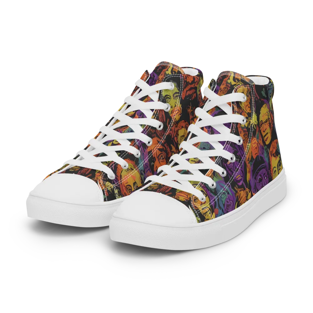Kaleidoscopic Spirits on Women's High Top Canvas Shoes — Left Front