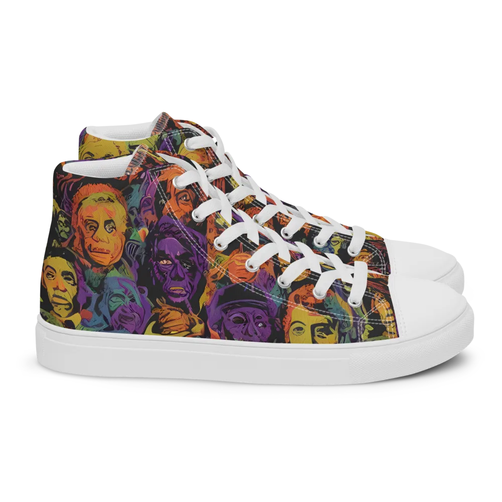 Kaleidoscopic Spirits on Women's High Top Canvas Shoes — Right