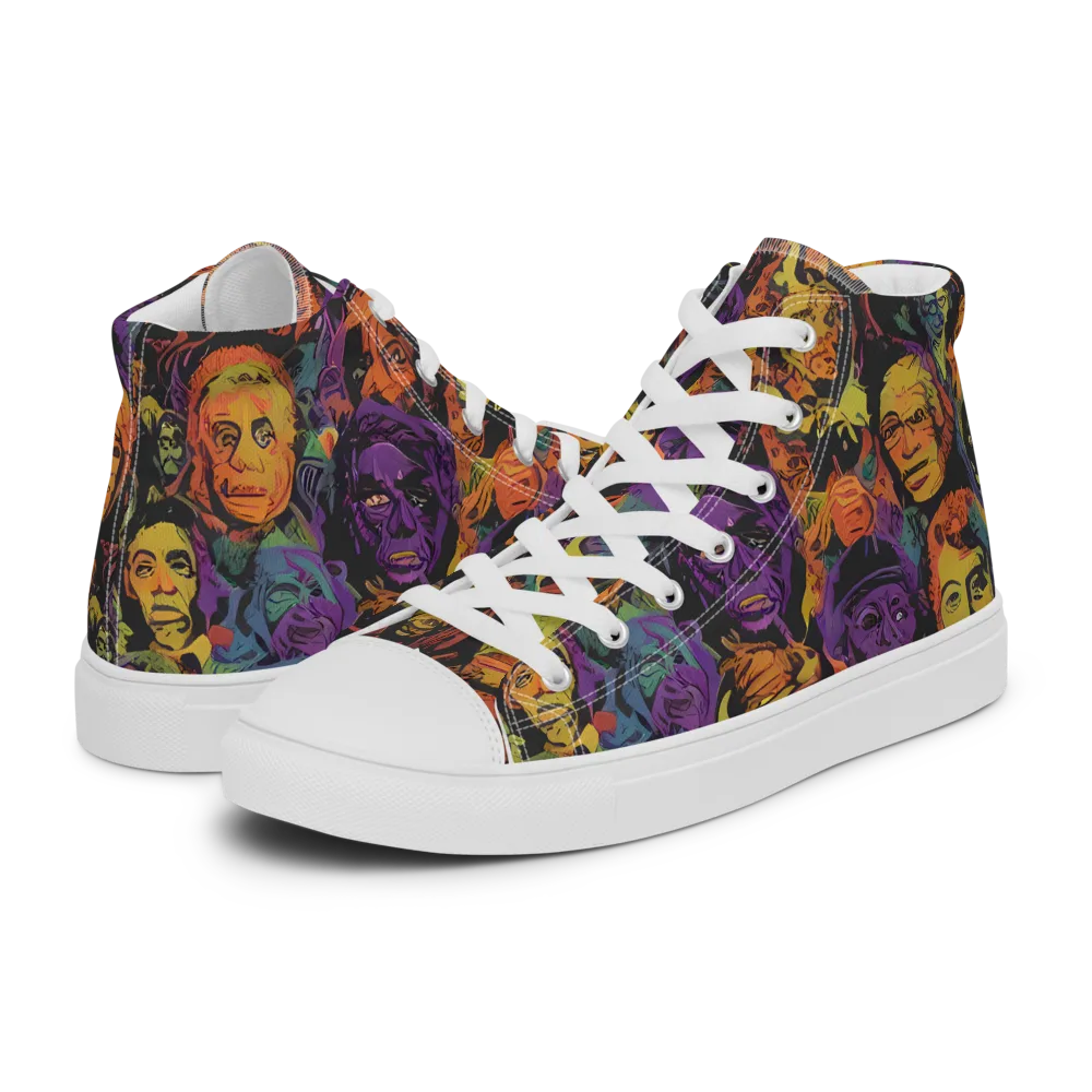 Kaleidoscopic Spirits on Women's High Top Canvas Shoes — Left