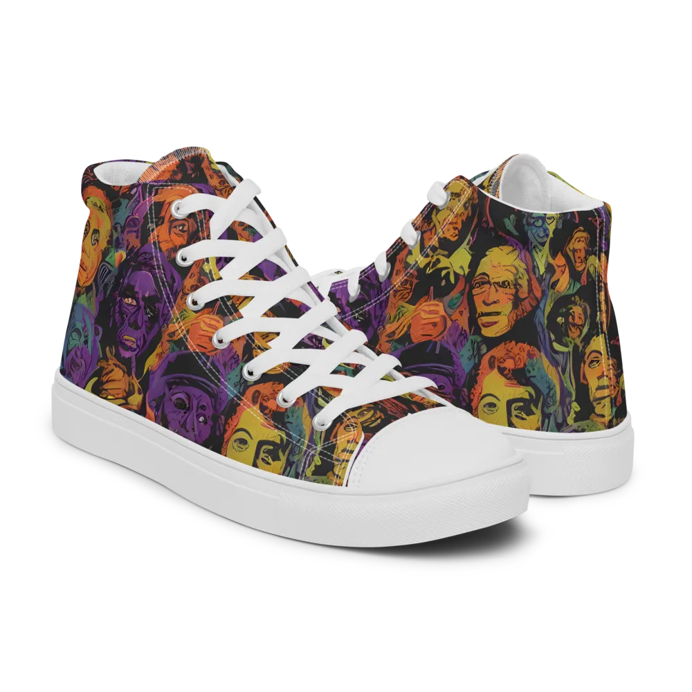 Kaleidoscopic Spirits on Women's High Top Canvas Shoes — Right