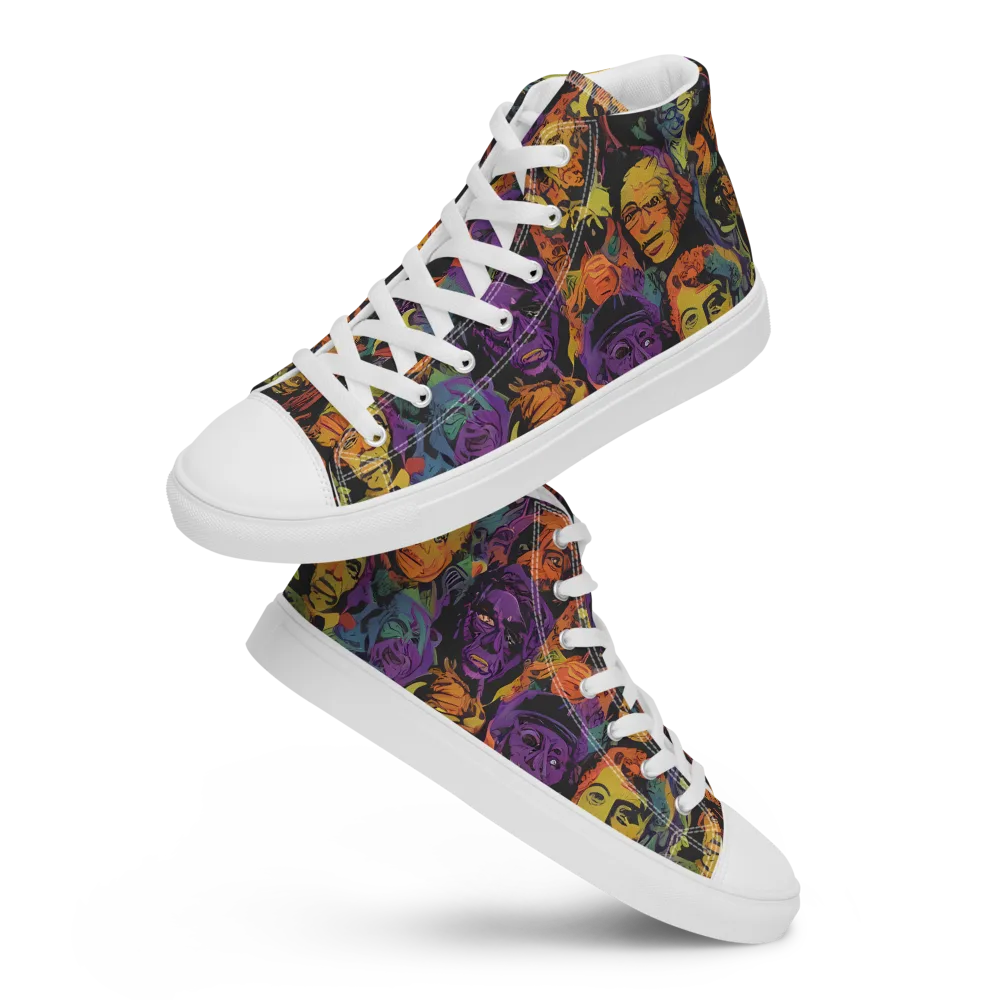 Kaleidoscopic Spirits on Women's High Top Canvas Shoes — Front