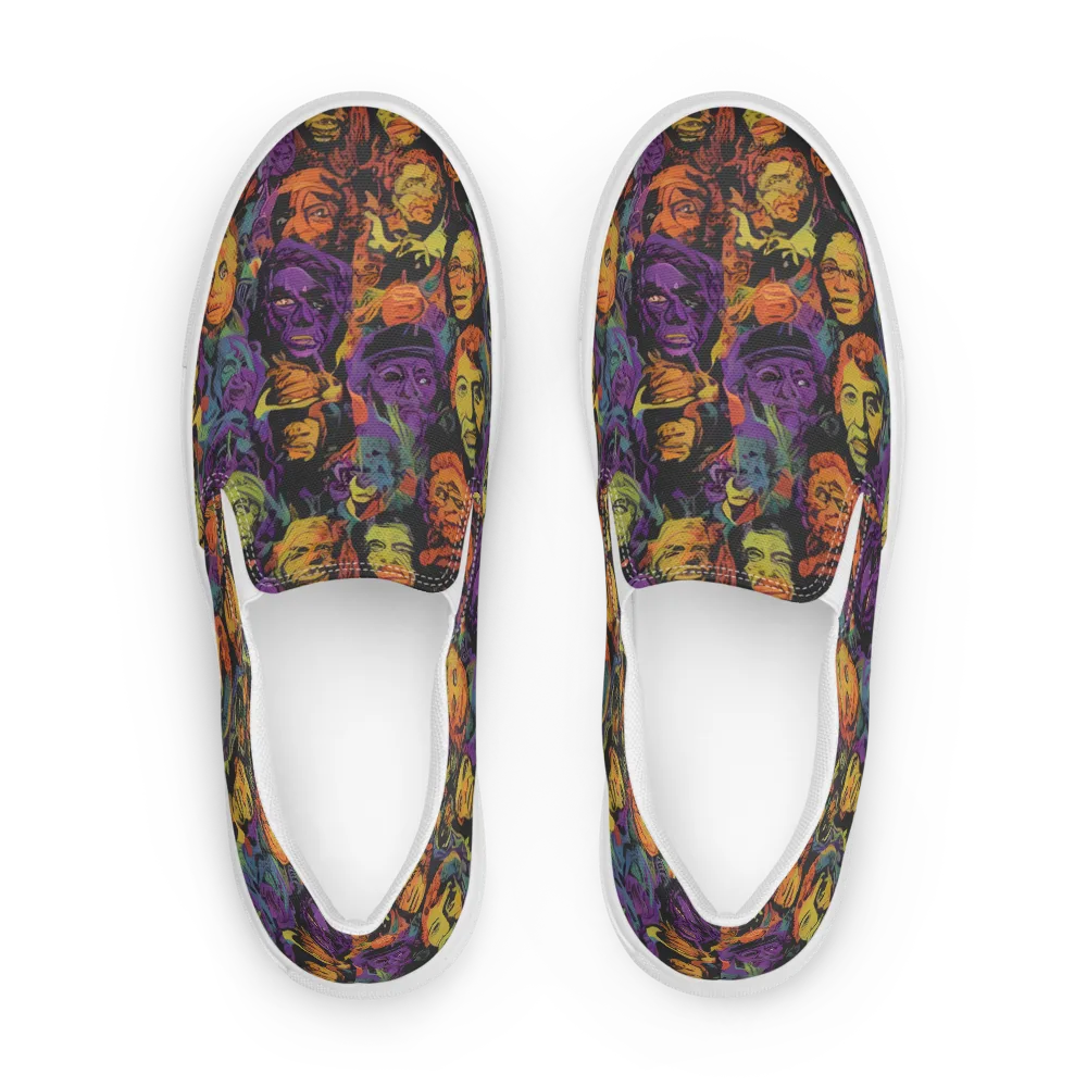 Kaleidoscopic Spirits on Men's Slip-On Canvas Shoes — Front
