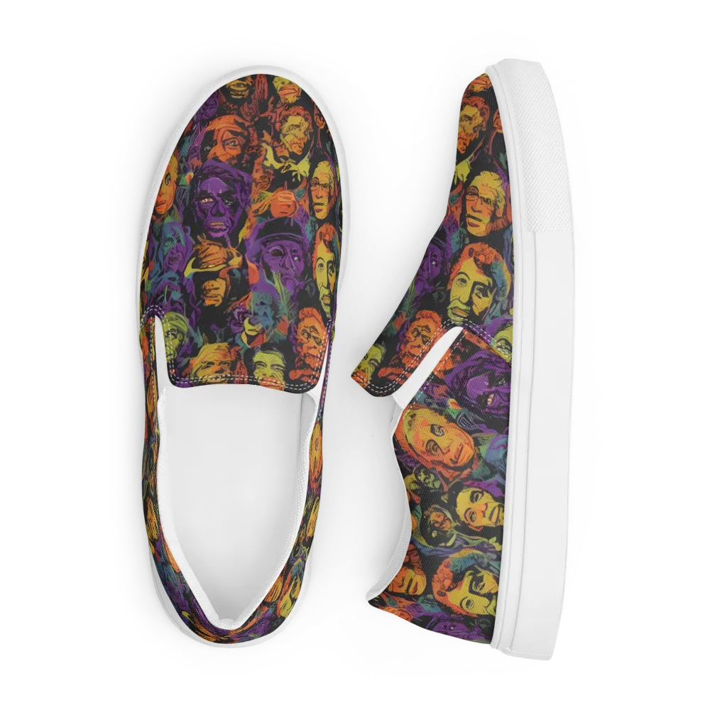 Kaleidoscopic Spirits on Men's Slip-On Canvas Shoes — Front