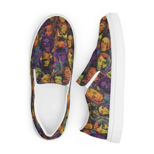 Kaleidoscopic Spirits on a Men's Slip-On Canvas Shoes
