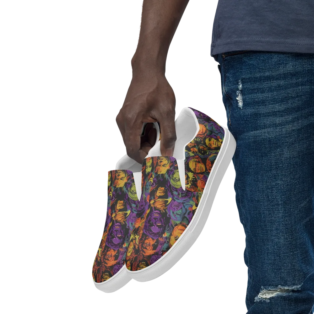 Kaleidoscopic Spirits on Men's Slip-On Canvas Shoes — Left Front