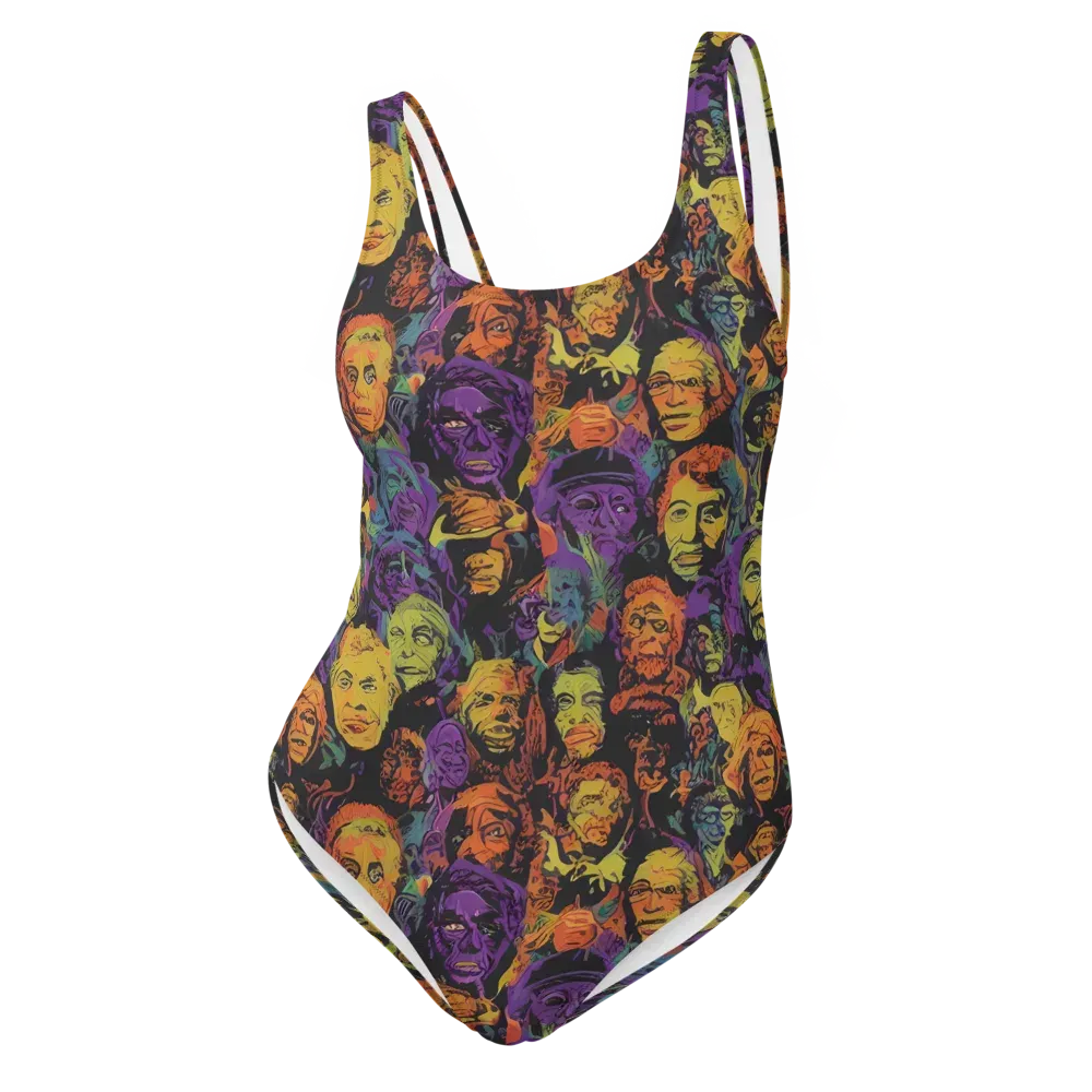 Kaleidoscopic Spirits on One-Piece Swimsuit — Front