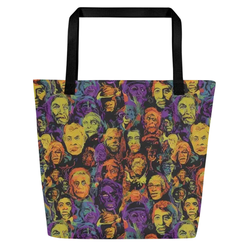 Kaleidoscopic Spirits on a Large Tote Bag W/ Pocket