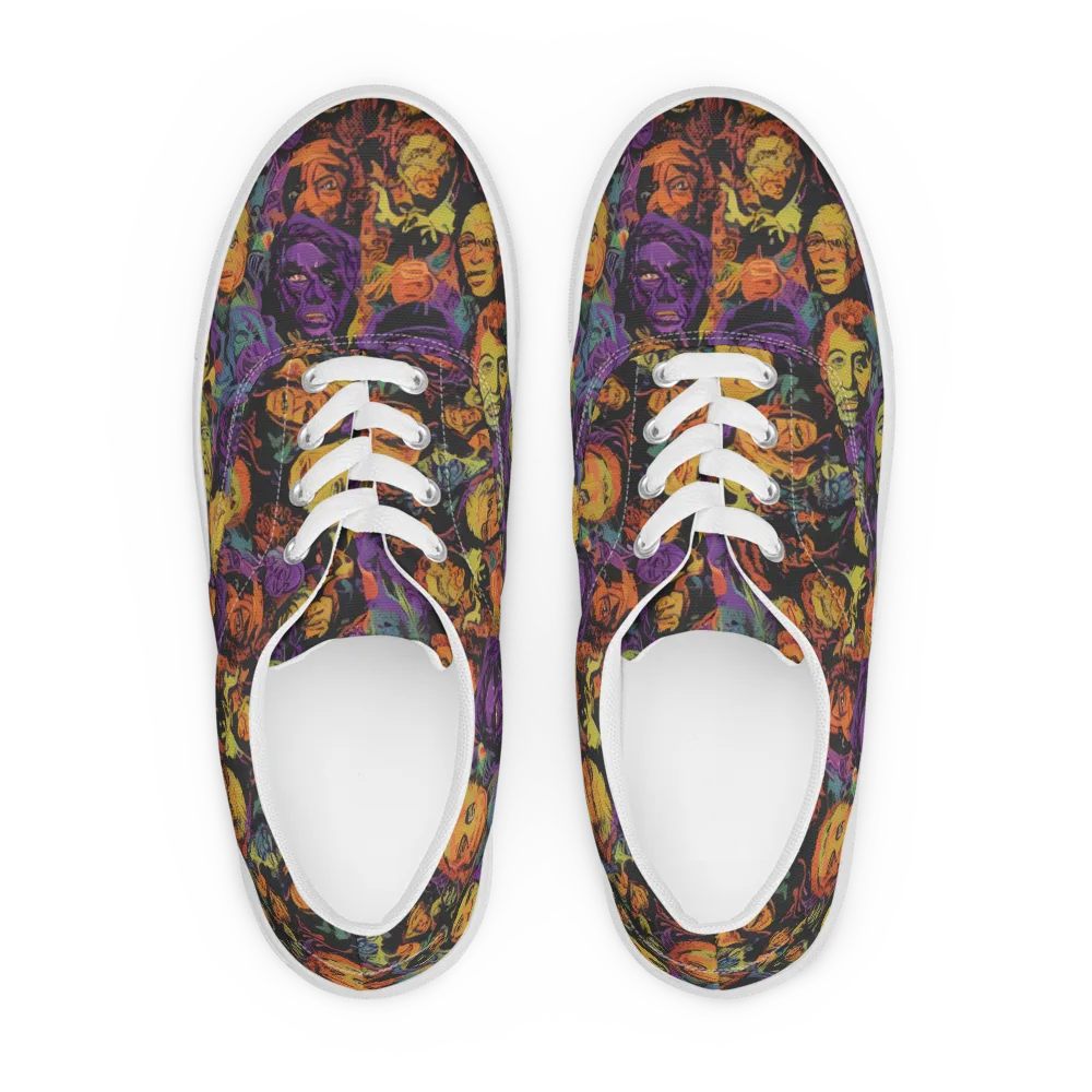 Kaleidoscopic Spirits on Men's Lace-Up Canvas Shoes — Front