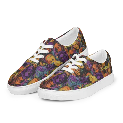 Kaleidoscopic Spirits on a Men's Lace-Up Canvas Shoes