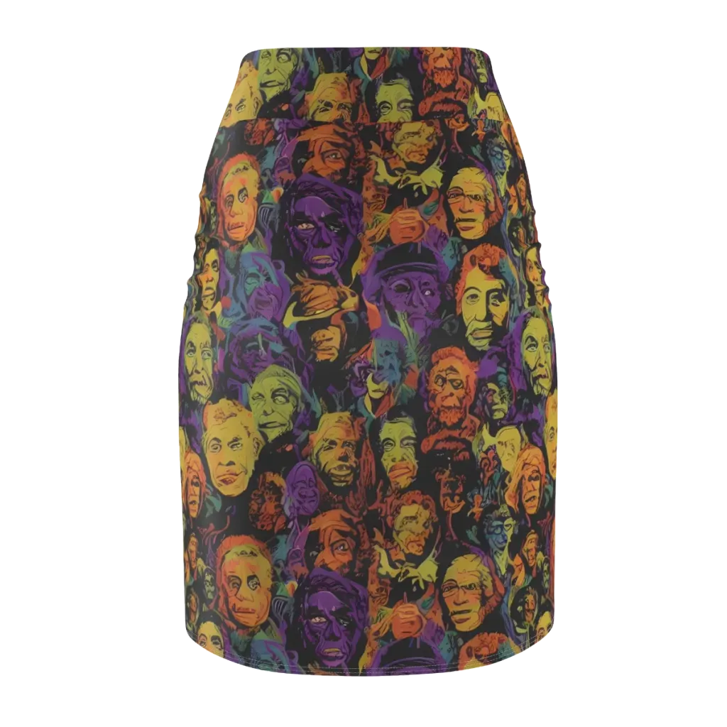 Kaleidoscopic Spirits on Pencil Skirt — Back