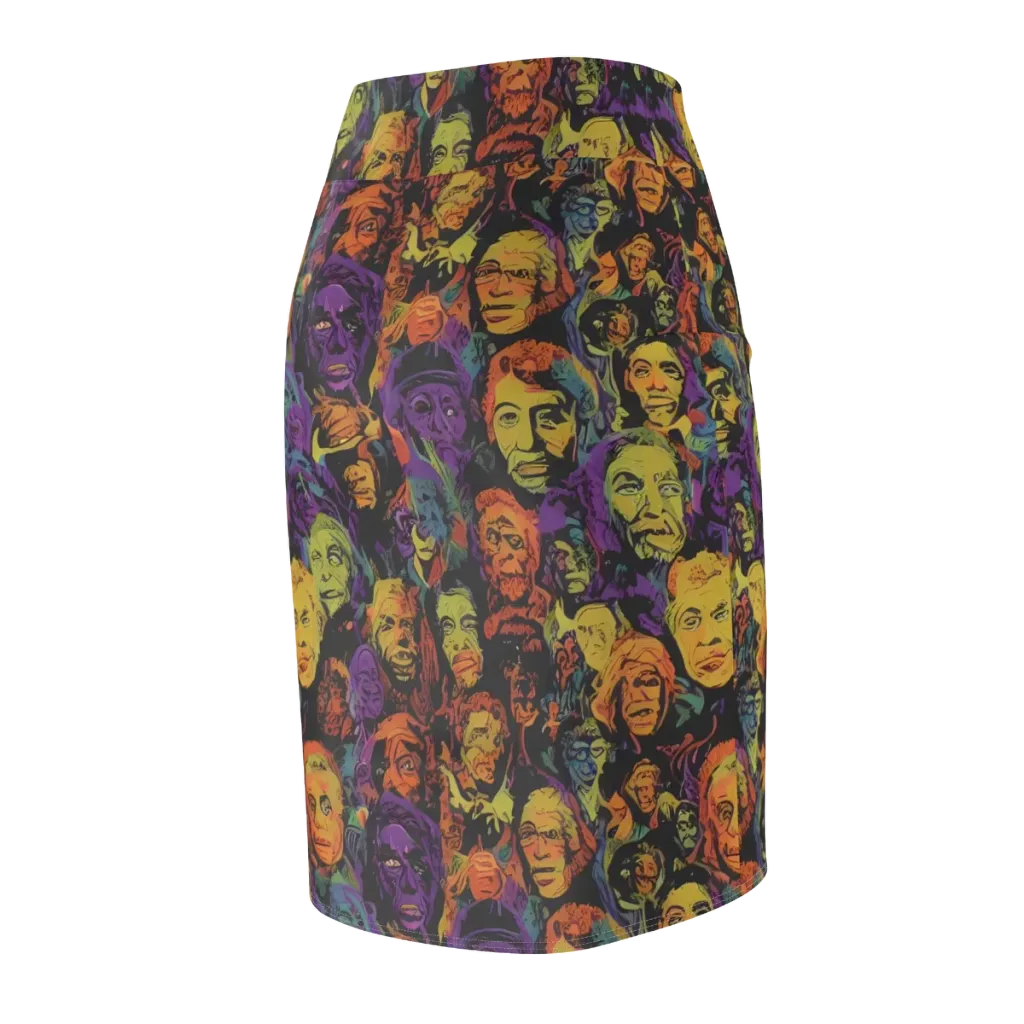 Kaleidoscopic Spirits on Pencil Skirt — Back Side
