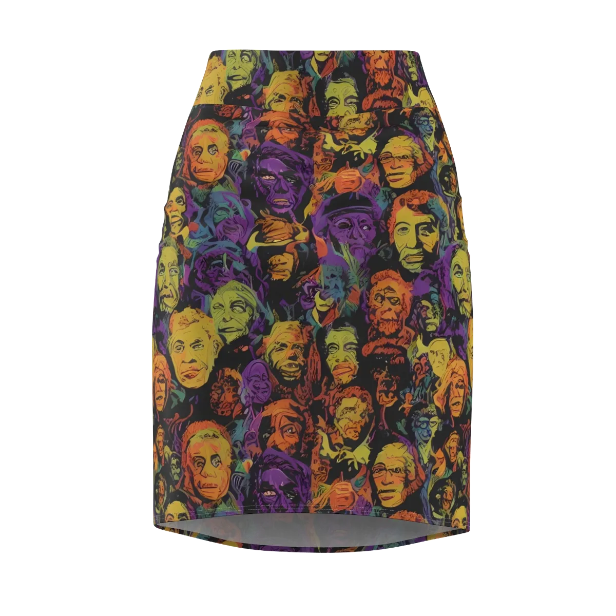 Kaleidoscopic Spirits on Pencil Skirt — Front
