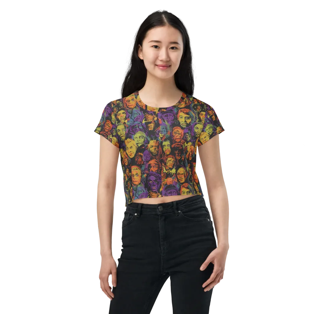 Kaleidoscopic Spirits on Crop Tee — Front