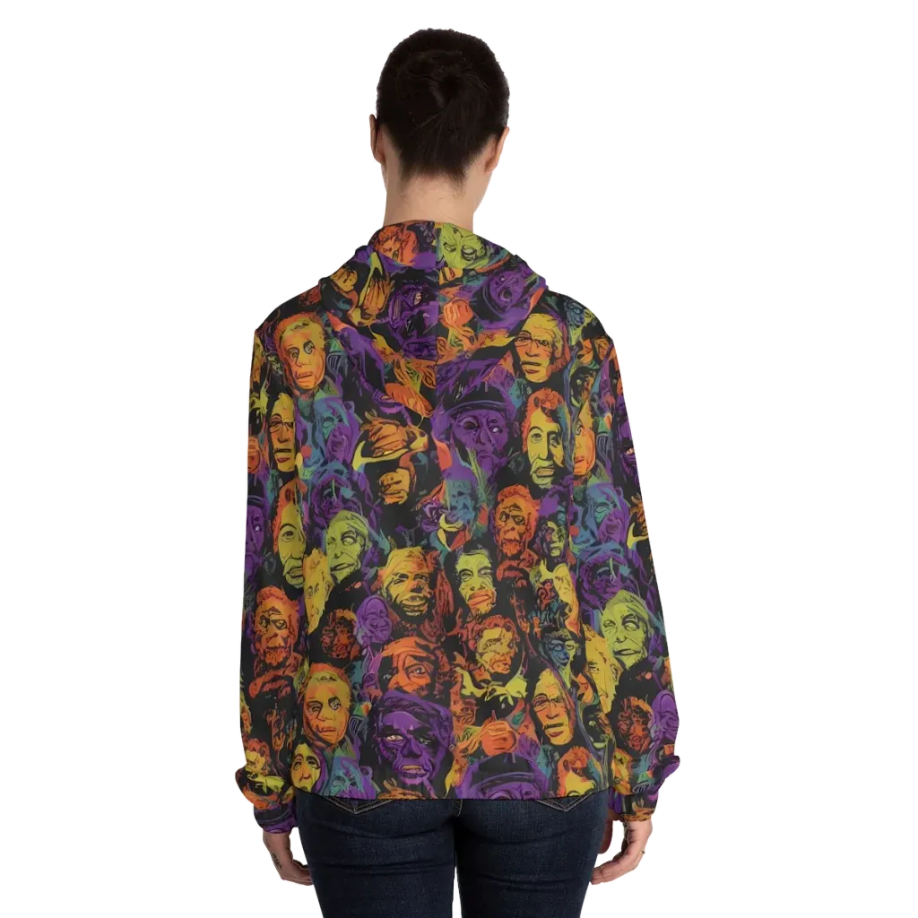 Kaleidoscopic Spirits on Women's Full-Zip Hoodie — Back On Person