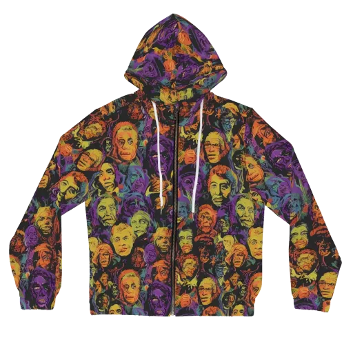 Kaleidoscopic Spirits on a Women's Full-Zip Hoodie