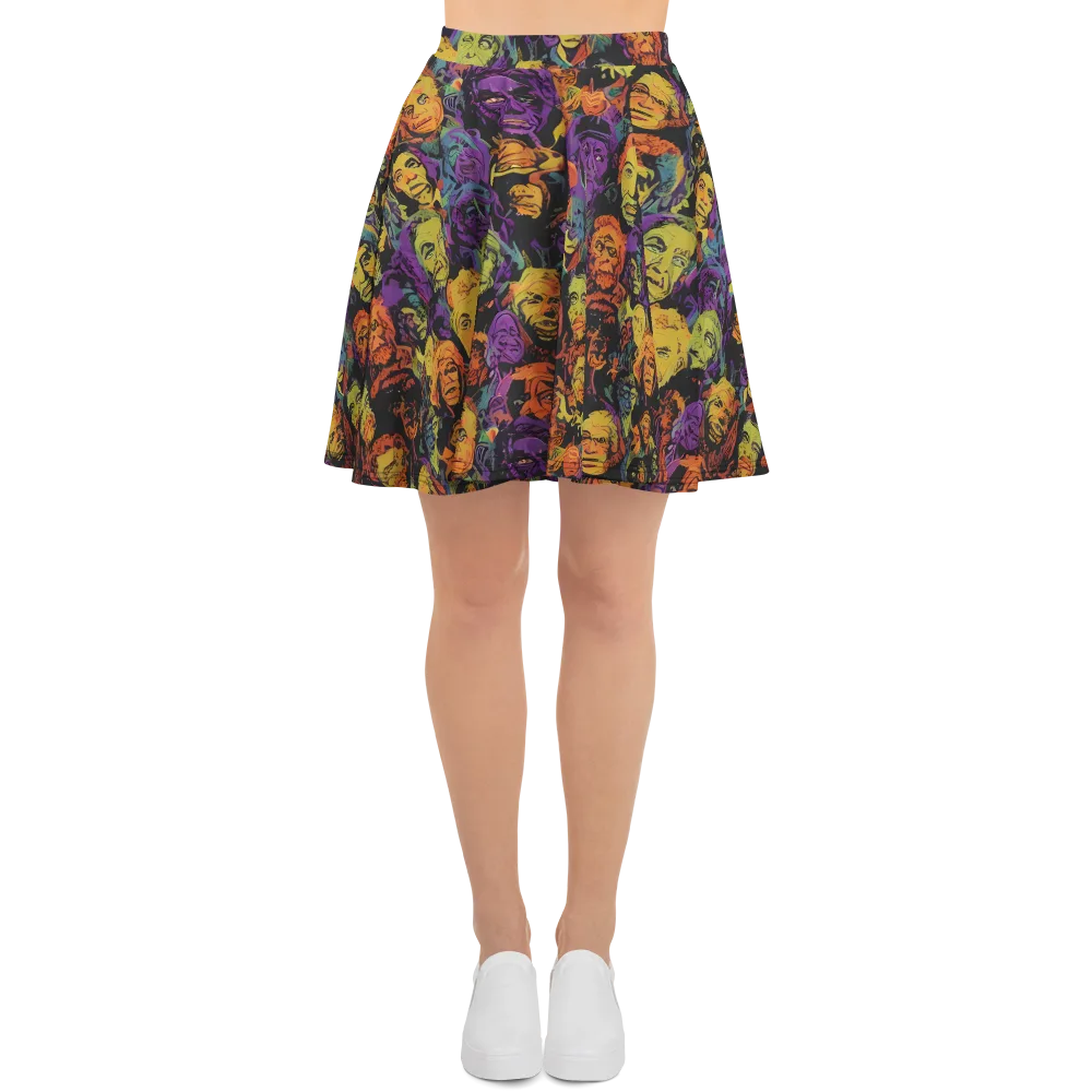 Kaleidoscopic Spirits on Skater Skirt — Front