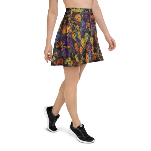 Kaleidoscopic Spirits on a Skater Skirt