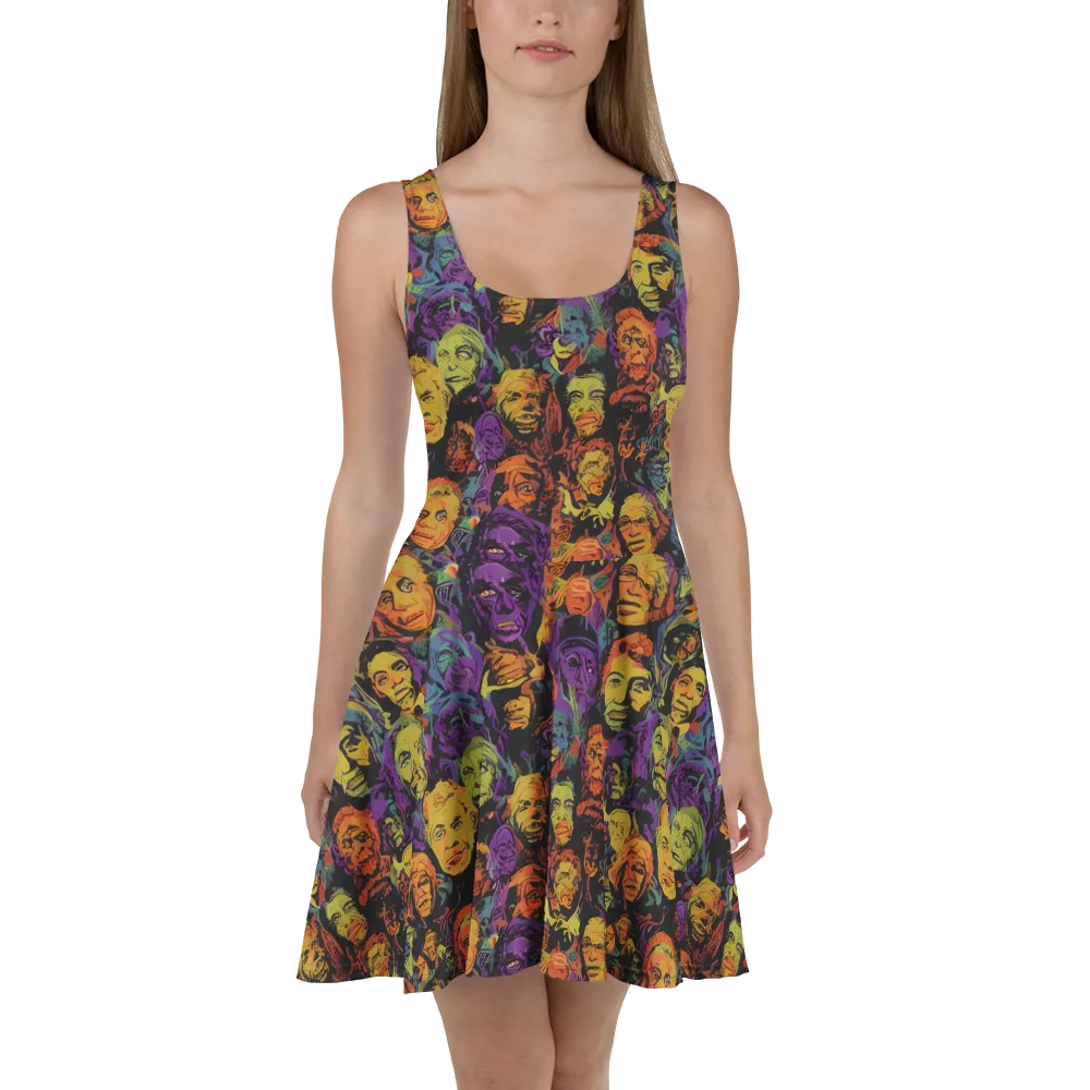 Kaleidoscopic Spirits on Skater Dress — Front