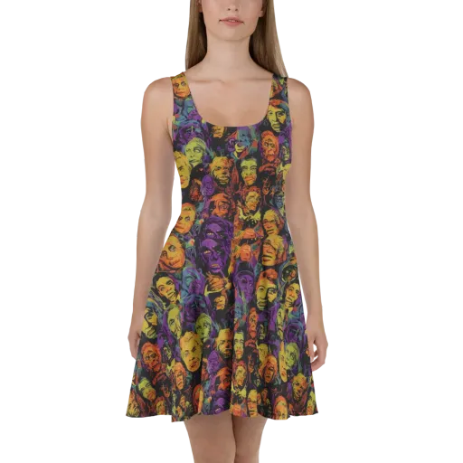 Kaleidoscopic Spirits on a Skater Dress