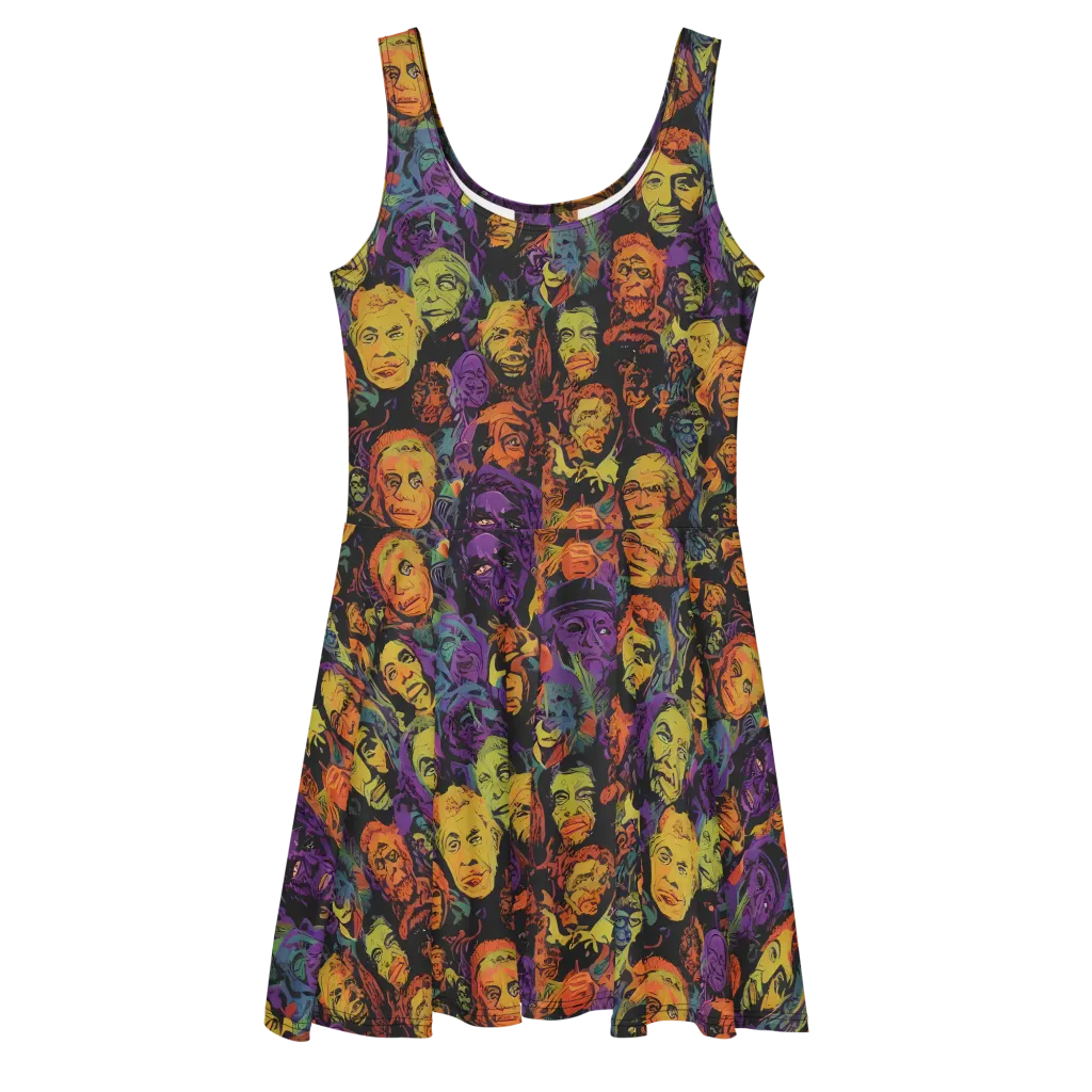 Kaleidoscopic Spirits on Skater Dress — Front