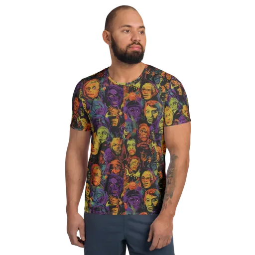 Kaleidoscopic Spirits on a Men's Athletic T-Shirt