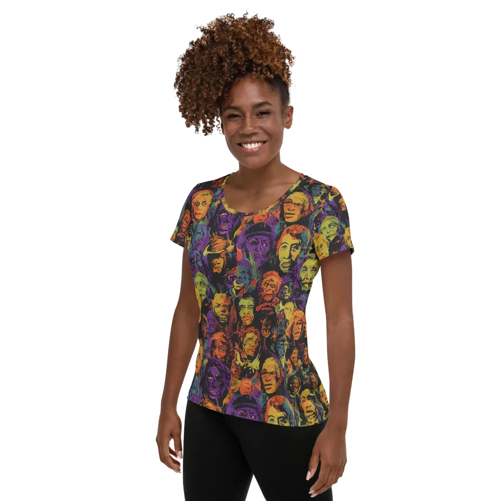 Kaleidoscopic Spirits on Women's Athletic T-Shirt — Left