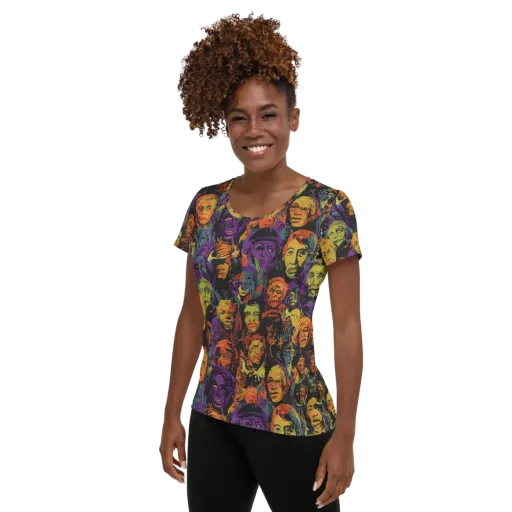 Kaleidoscopic Spirits on a Women's Athletic T-Shirt