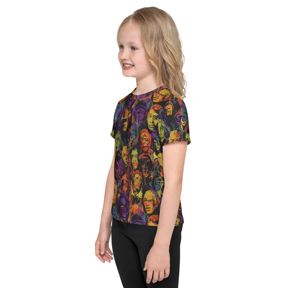 Kaleidoscopic Spirits on Kids Crew Neck T-Shirt — Left