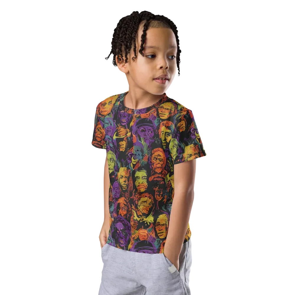Kaleidoscopic Spirits on Kids Crew Neck T-Shirt — Left Front