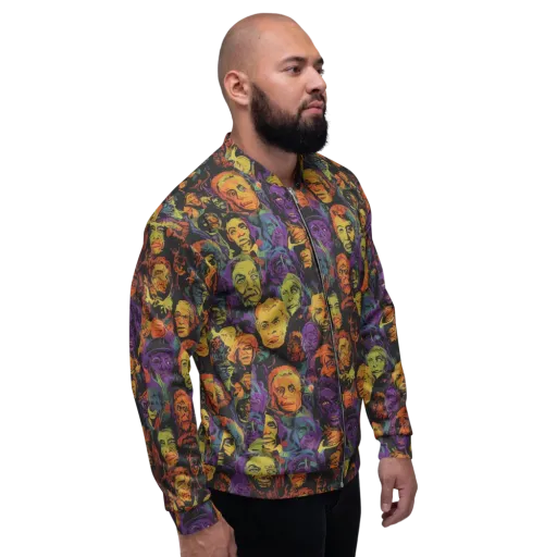 Kaleidoscopic Spirits on a Bomber Jacket