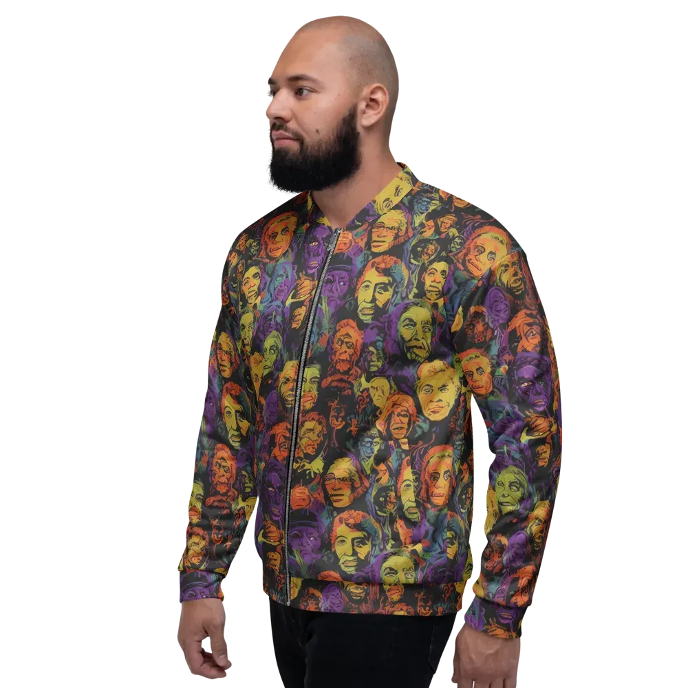 Kaleidoscopic Spirits on Bomber Jacket — Left