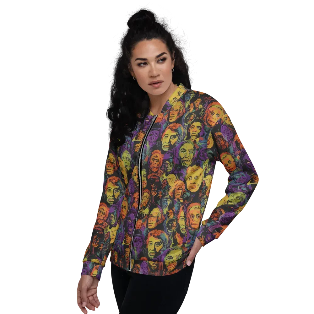 Kaleidoscopic Spirits on Bomber Jacket — Left