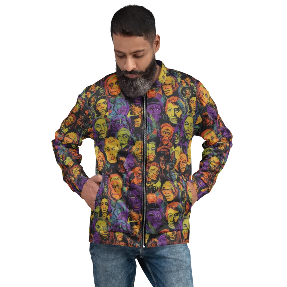 Kaleidoscopic Spirits on Bomber Jacket — Front