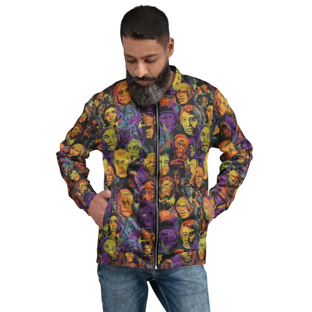 Kaleidoscopic Spirits on Bomber Jacket — Front