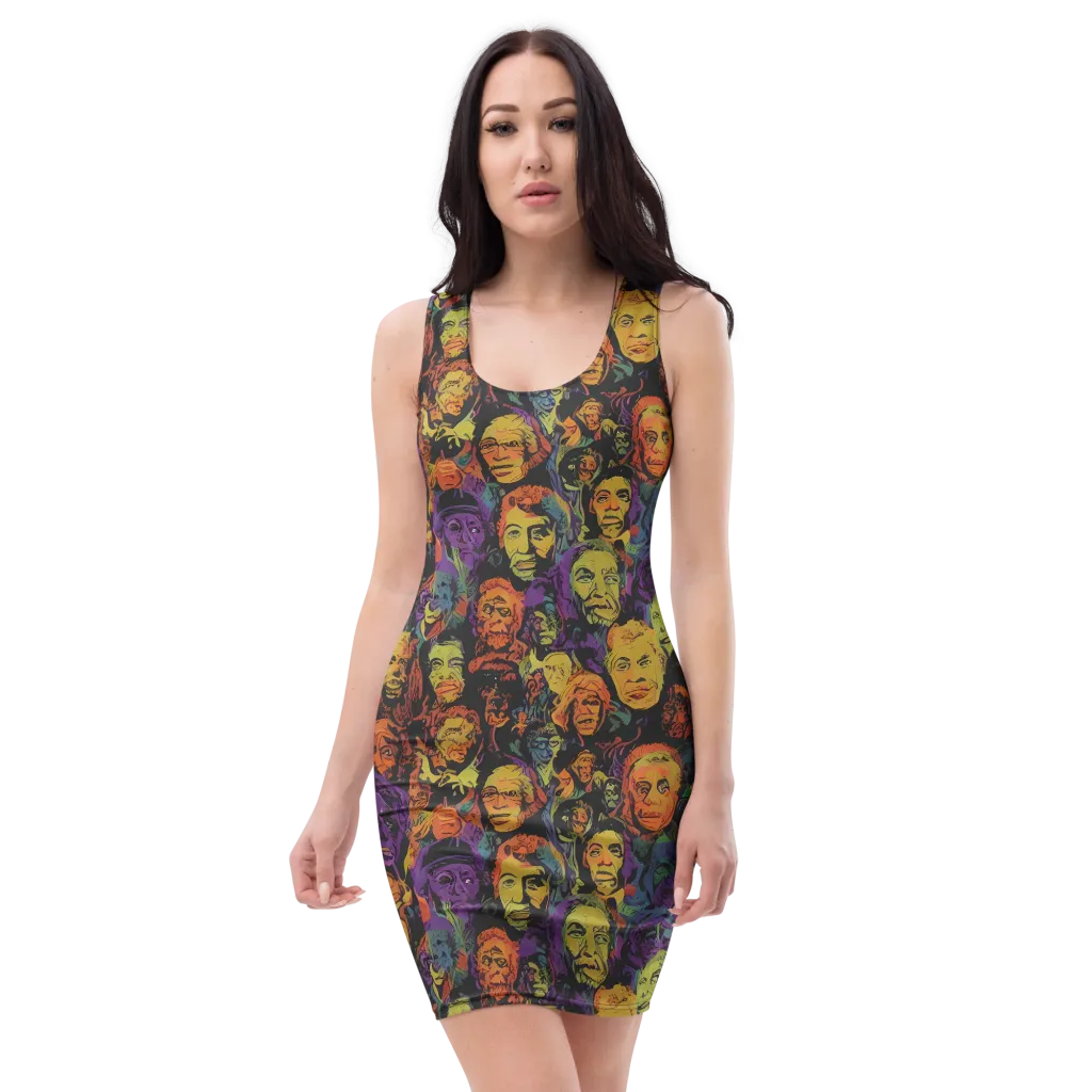 Kaleidoscopic Spirits on Bodycon Dress — Front
