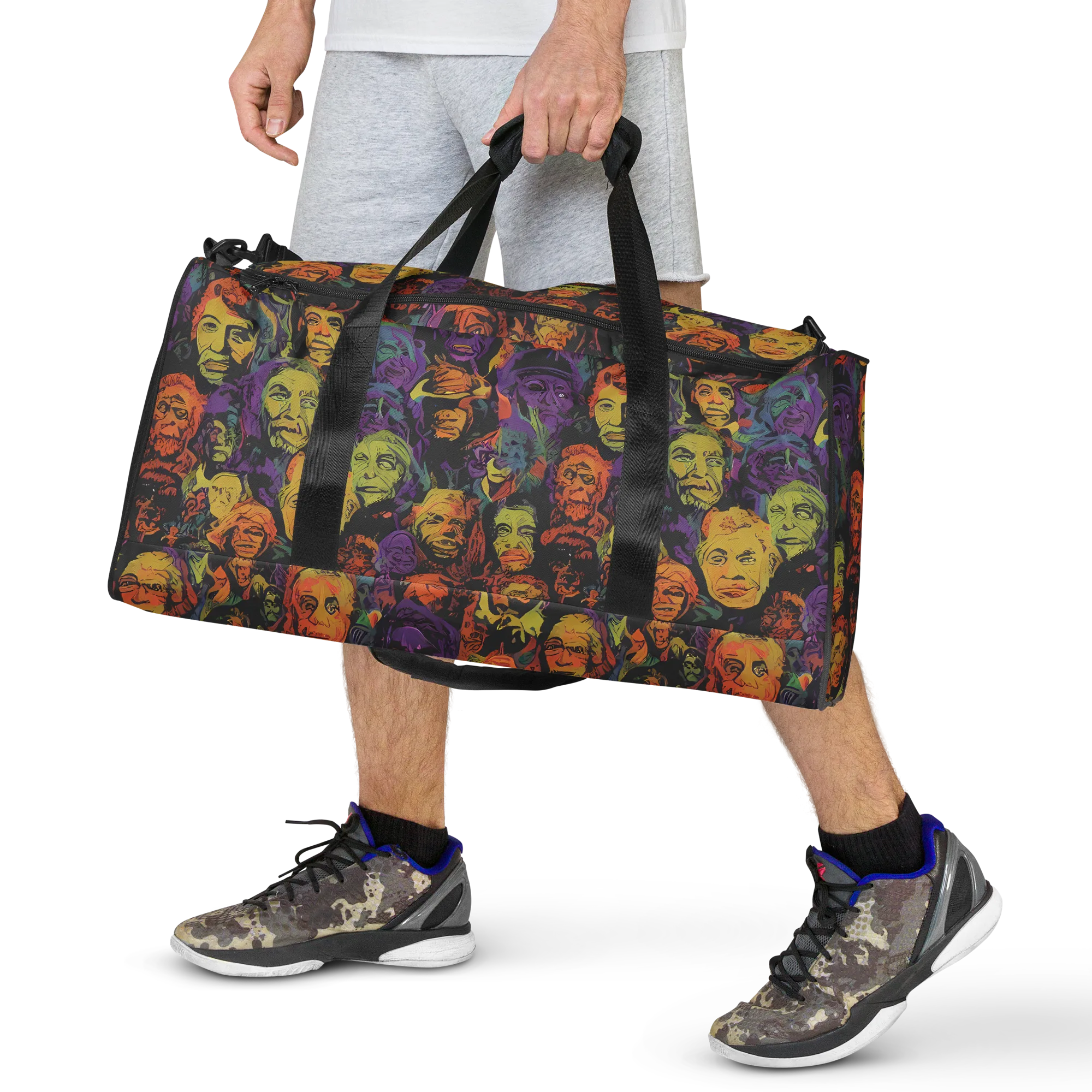 Kaleidoscopic Spirits on Duffle Bag — Front