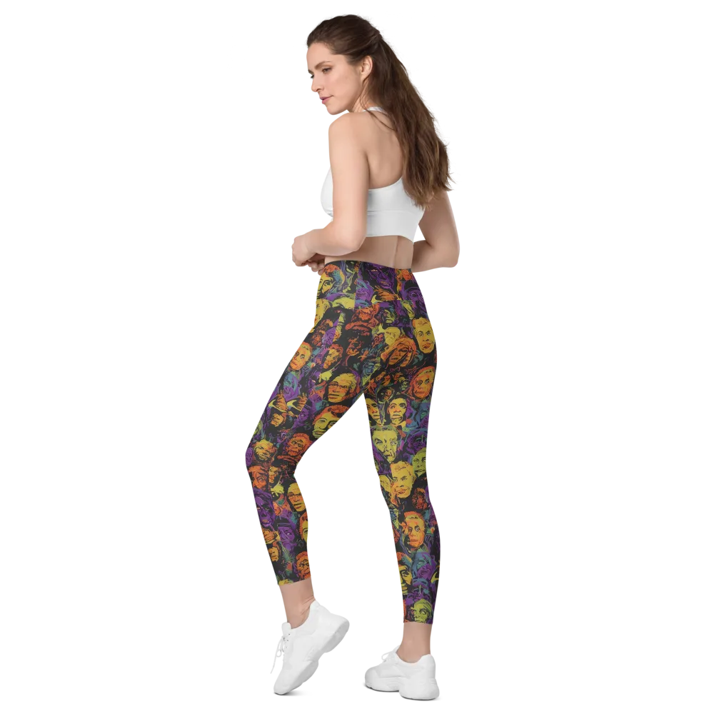 Kaleidoscopic Spirits on Leggings with Pockets — Left Back