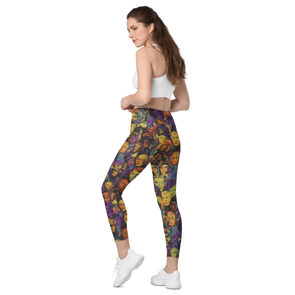 Kaleidoscopic Spirits on Leggings with Pockets — Left Back