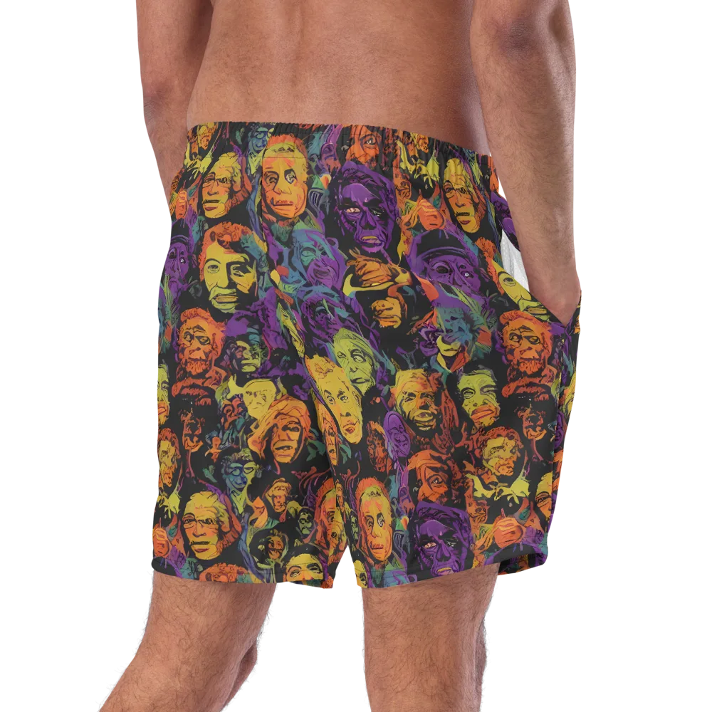 Kaleidoscopic Spirits on Swim Trunks — Right Back
