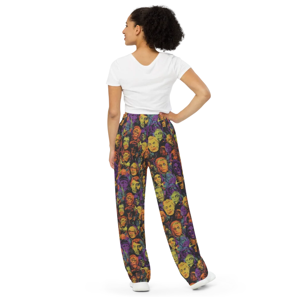 Kaleidoscopic Spirits on Wide-Leg Pants — Back