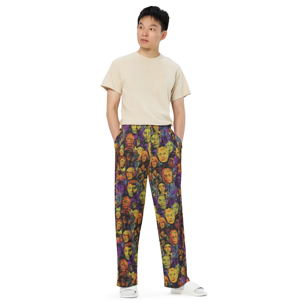 Kaleidoscopic Spirits on Wide-Leg Pants — Front